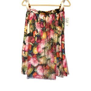 Leith Pink Paradise Floral Mesh Skirt Size L Nordstrom NWT